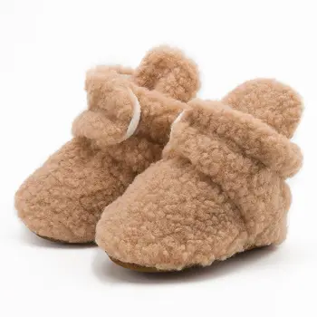 Зимние пинетки для маленьких мальчиков и девочек, детские носки, мягкая обувь для малышей, противоскользящая обувь