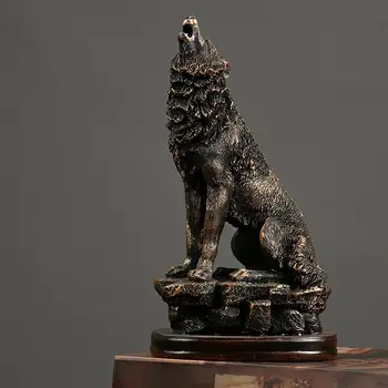 Коллекция настольных фигурок волка из полирезина Декоративно-прикладное украшение Статуя животного
