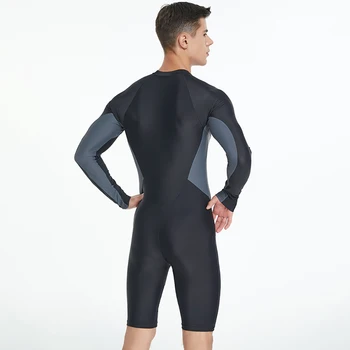 Модный мужской цельный открытый купальный костюм, быстросохнущая обтягивающая одежда, мужской купальник для подводного плавания, Размер L-4XL