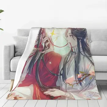 Одеяло из аниме Тянь Гуань Ци Фу, Мягкие плюшевые всесезонные комфортные пледы для спальни, путешествий, кемпинга