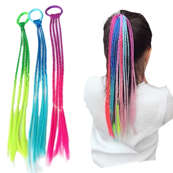 Повязки для волос для девочек, Студенческий парик, Плетеная лента для волос, кольцо, Красочные детские аксессуары для волос, повязки для косплея, ленты для волос