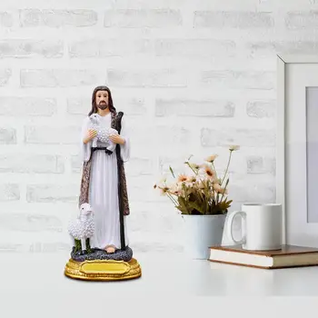 Стоящая статуя Иисуса Коллекционная статуэтка для украшения подарков Католический бар
