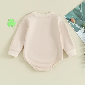 Толстовка для малышей, комбинезон с ирландским буквенным принтом, комбинезон с длинными рукавами для новорожденных, милая одежда